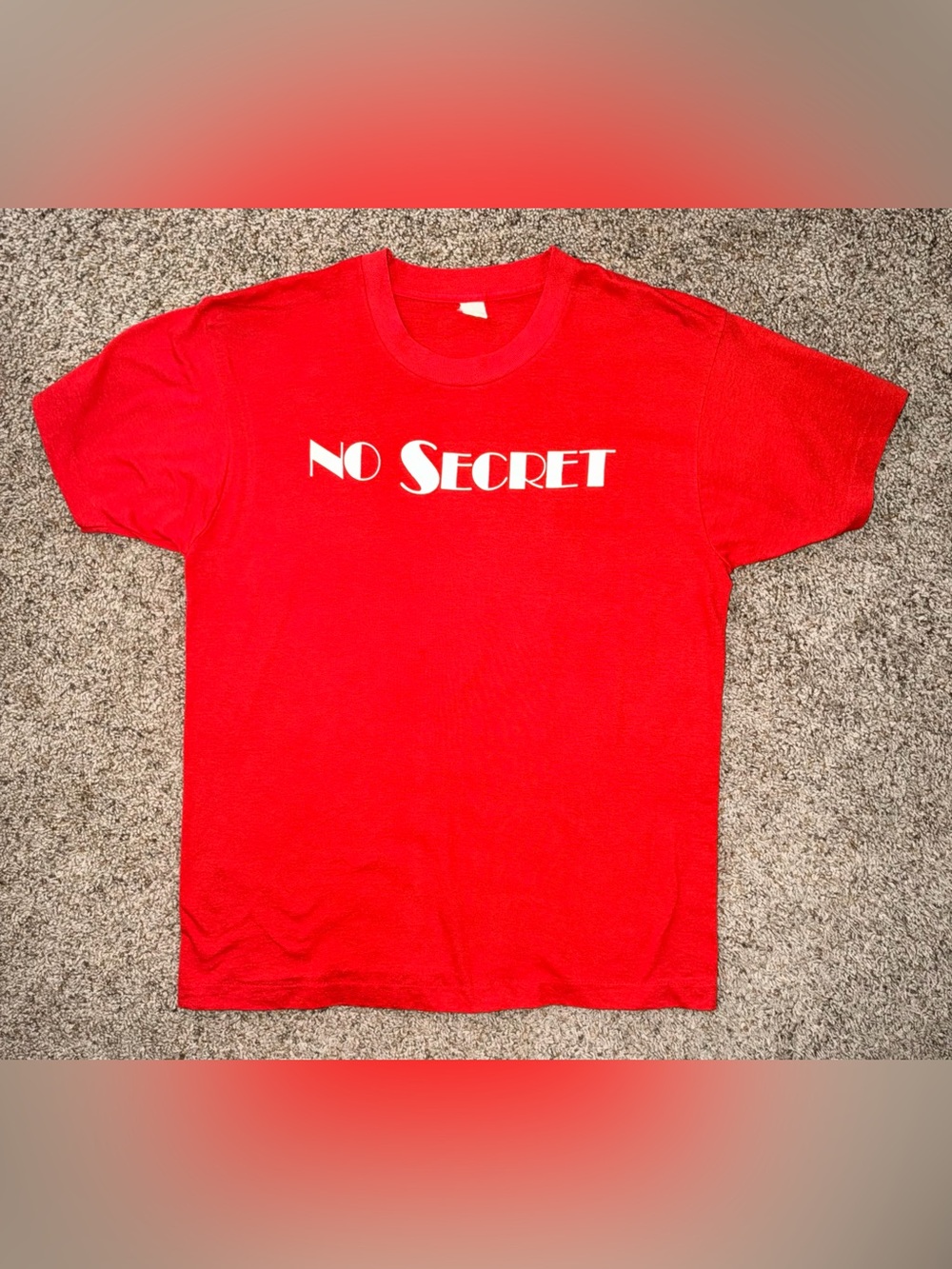 Vintage Red Single Stitch “NO SECRET” Graphic T-Shirt 90s Retro Unisex